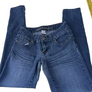 Blue-Asphalt Womens  Uptown Denim Jeans Sz 3  Short Skinny Leg Medium Wash¹